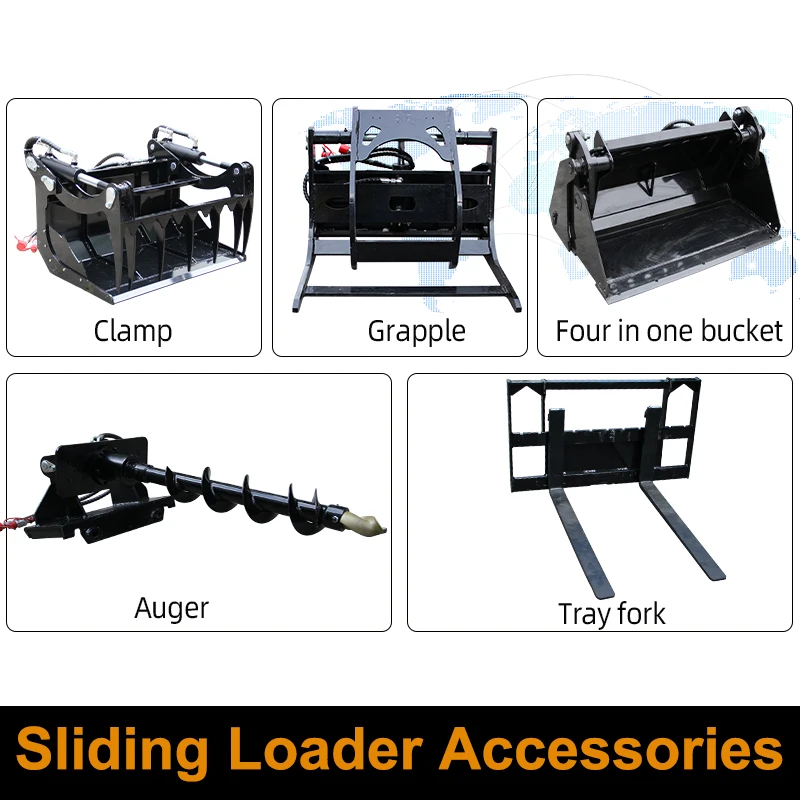 Черная металлическая насадка для вилок для поддонов для мини-погрузчиков-233.