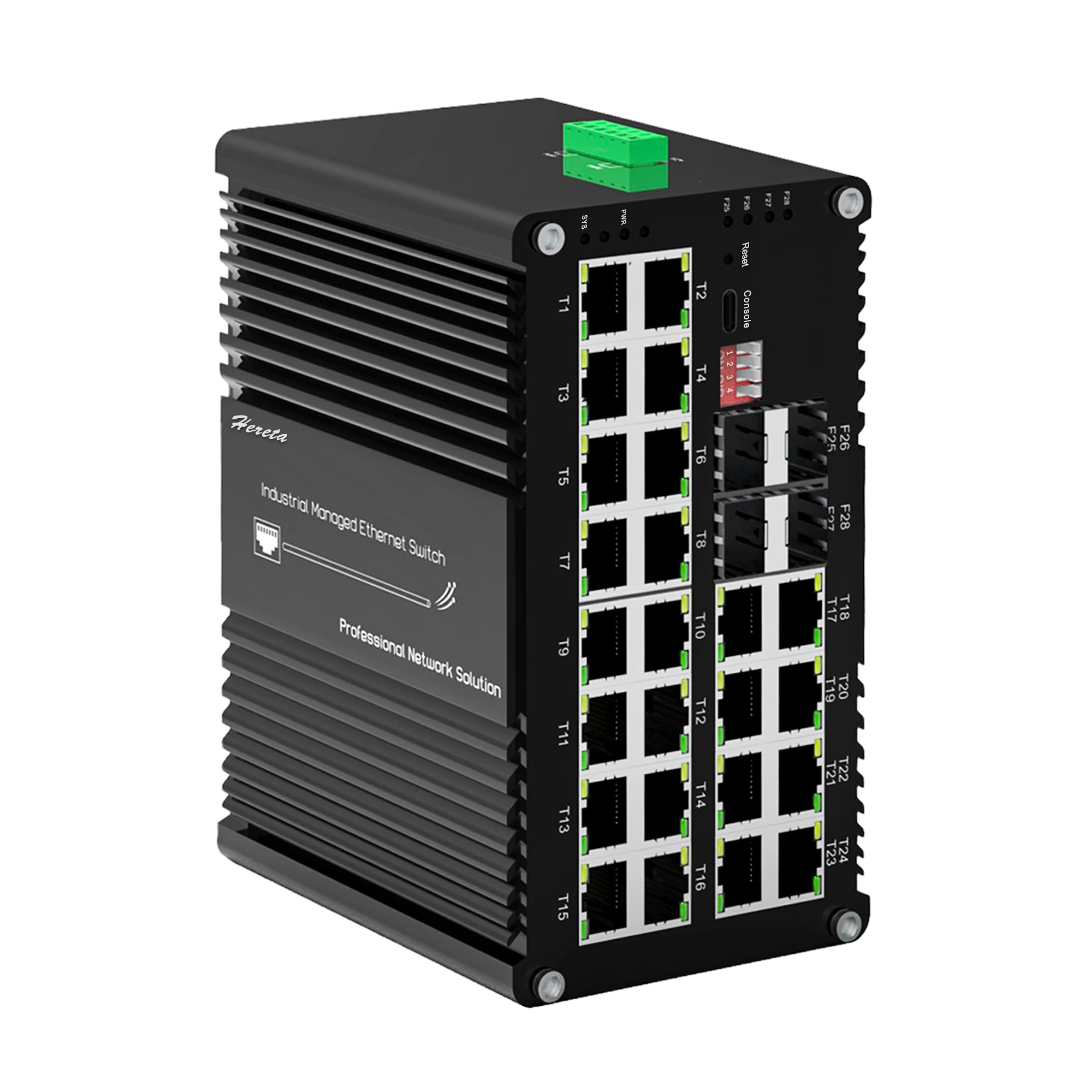 

Industrial L2+ Managed PoE Ethernet Switch 24-Port+4 SFP Slot DIN Gigabit Switch IEEE802.3af/at, Ring Network, VLAN, STP/RSTP