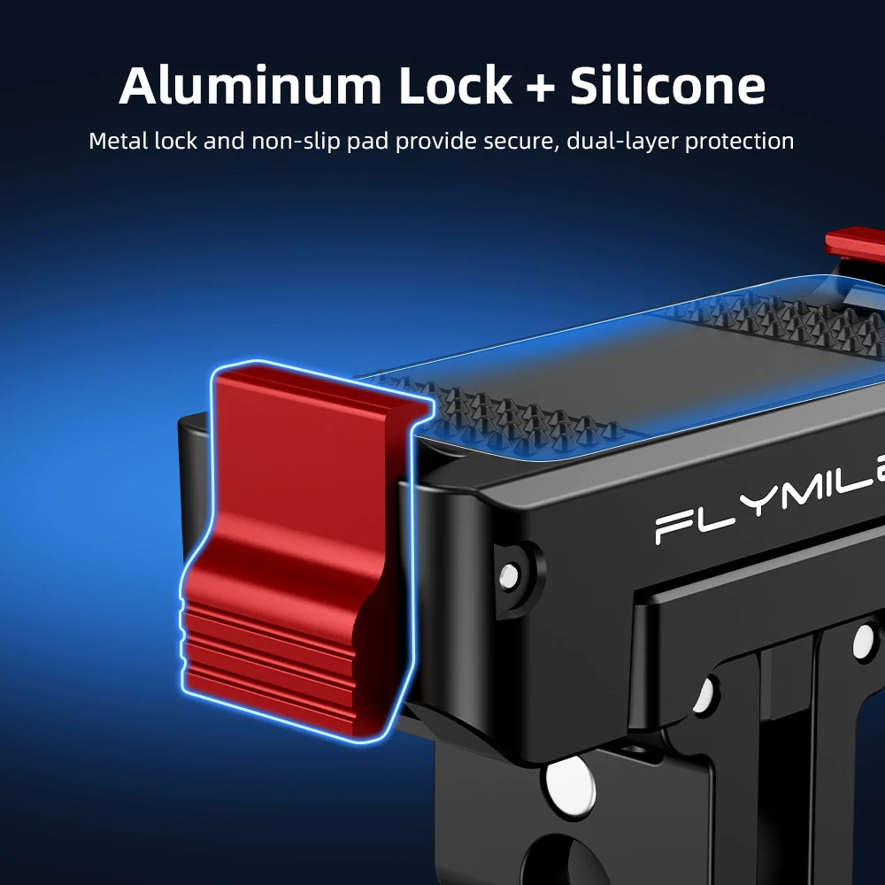 Flymile Drehbarer Magnetischer Halterungsadapter für DJI Action 5 Pro 4 3 Kamera Schnellwechselbasis mit Klappbarer Doppelkralle 1/4 Schraubenloch – Detail 10