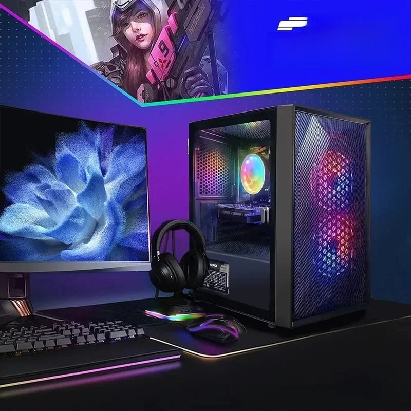 HOME.HOME.PC desktop da gioco precostruito, AMD Radeon RX 550 4G GDDR5, Core I5 3,3 Ghz fino a 3,7 Ghz, 16G Ram, SSD 512G, WiFi
