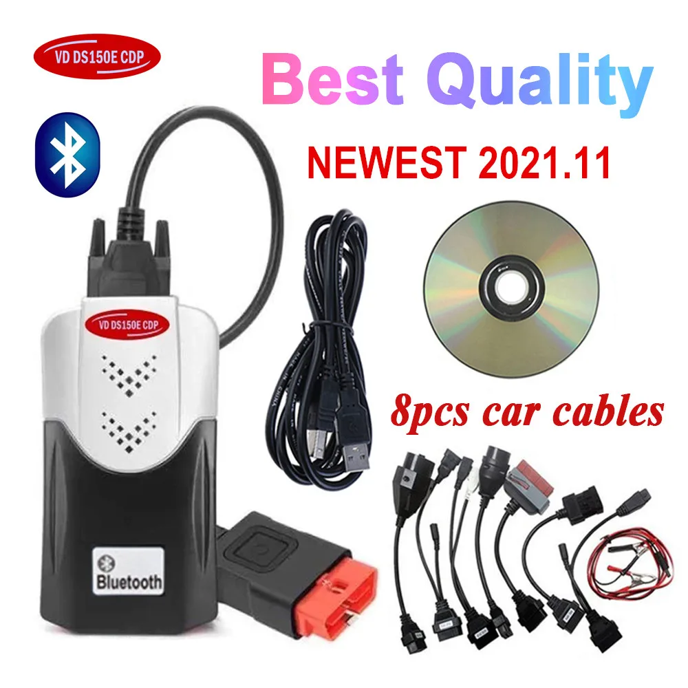 2024 Best VD DS150E CDP Bluetooth for Tnesf Delphis Orpdc with 2021.11 With Keygen Software for Car Truck Obd Obd2 Scanner Tools