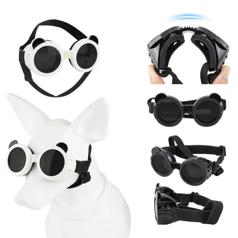 1 Pair Pet Dog Goggles Windproof UV-Proof Adjustable Straps Pet Sunglasses Small Medium Dogs Puppy Dog Sunglasses