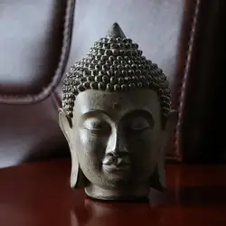 Buddha Head Statue Decorative Figurine Home Office Living Room Tabletop Decor Ornament Indoor/Outdoor Meditating