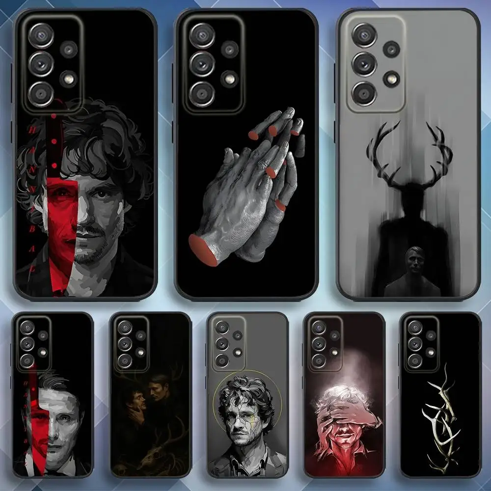 

H-Hannibal Will Graham Phone Case For Samsung S 25,24,23,22,30,21,10,9,Ultra,Plus,Lite,FE,4,5 G Soft Black Case