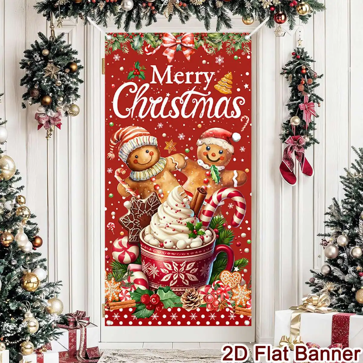 Christmas Door Banner Merry Christmas Decor for Home 2025 Xmas