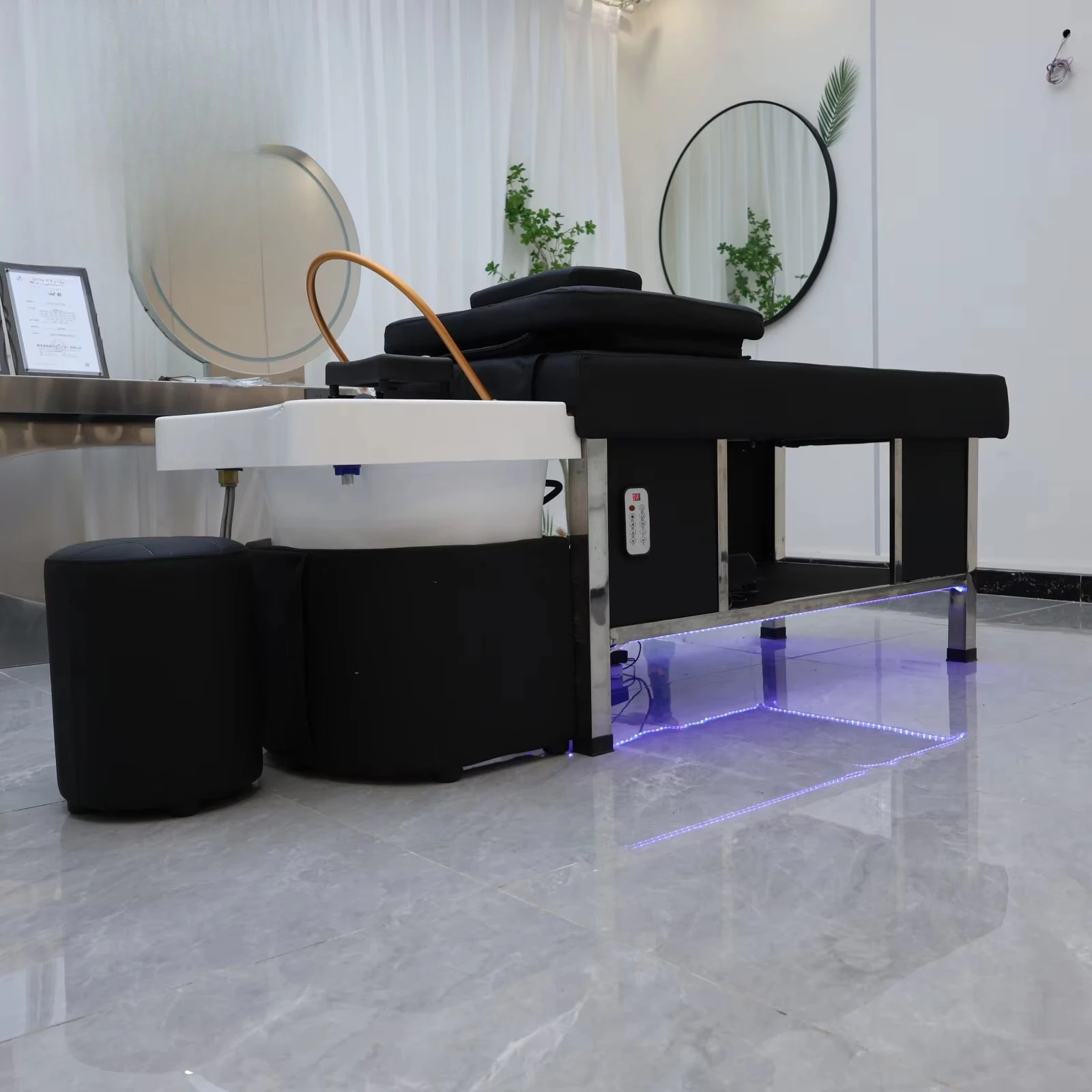 Washing Massage Head Spa Professional Modern Design Salon Shampoo Bed Ceramic Hair Basin Ready Ship for Bathroom Application