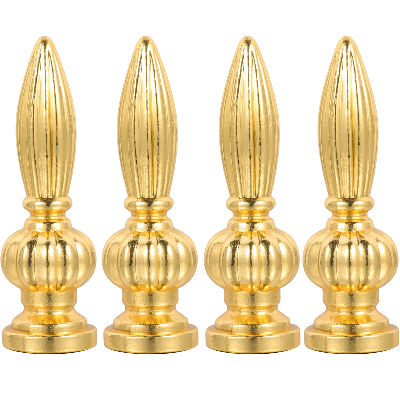 4 Pcs Finials Lamp Shades for Table Lamps Golden Cap Decoration Bulbs Finials Crystal Zinc Alloy