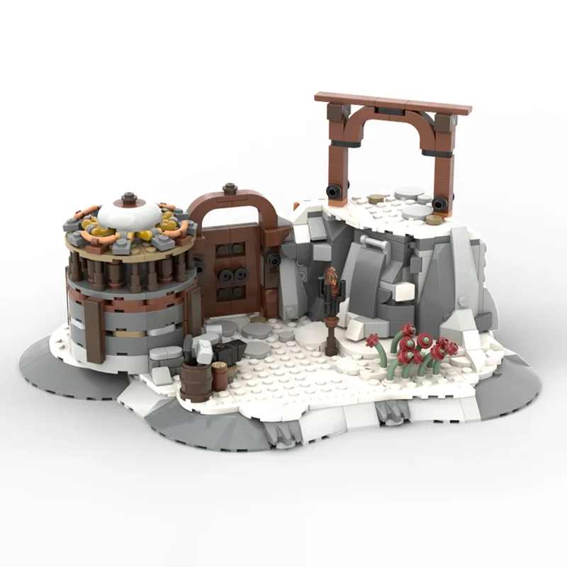 599 pçs moc oseram acampamento horizonte jogos modelo blocos de construção arquitetura diy brinquedos criativos educação presentes natal tijolo