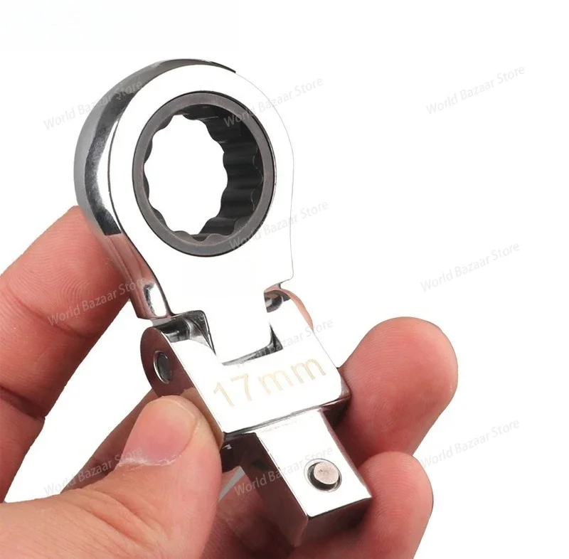

Portable Ratchet Wrench 72 Gear Shaking Head Interchangeable Combination Set Rotatable 180 °Removable Flexible Torque Spanner