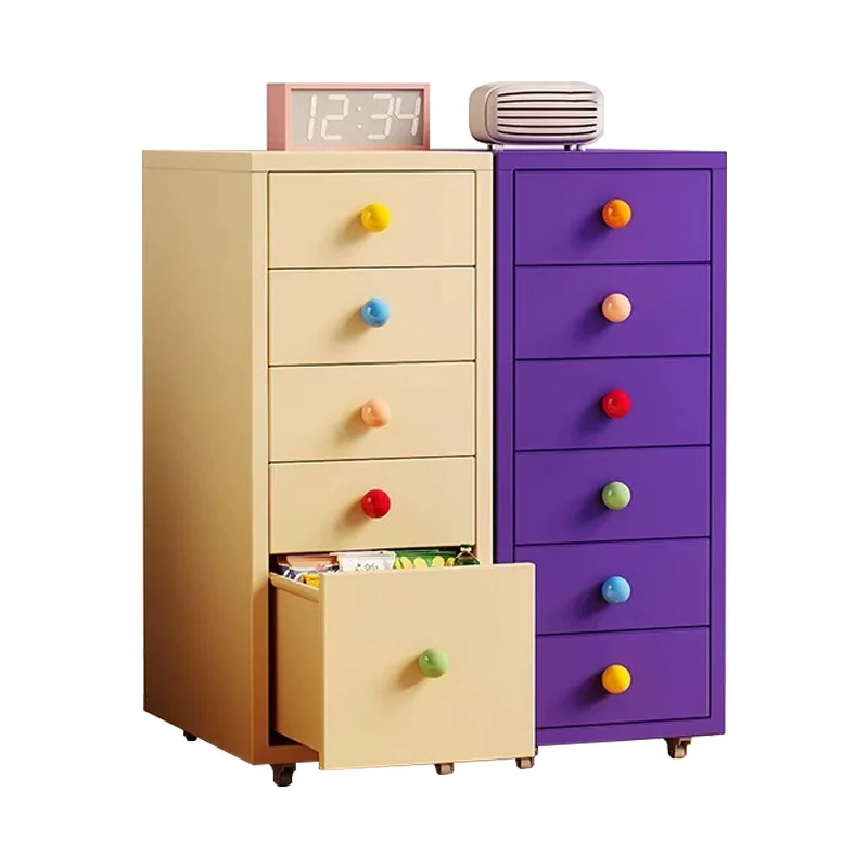 Drawer type storage cabinet Helmer classification Crack cabinet Wrought iron bedside table 30cm Locker under table Multi-layer