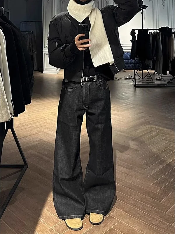 

Прямые джинсы Cleanfit American Sle, мужские зимние крутые студенческие утягивающие брюки с ножом, свободные джинсы