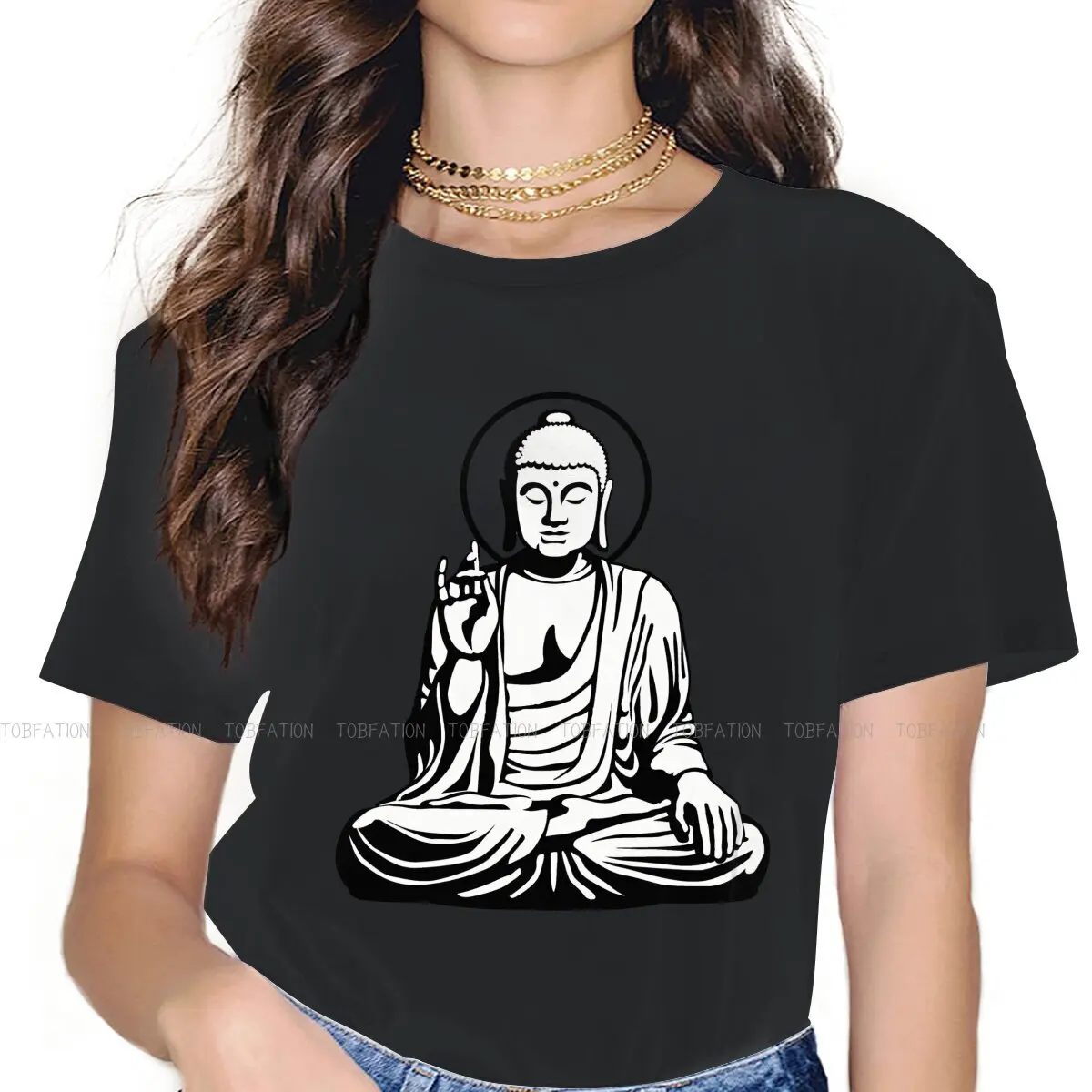 Young Hipster TShirts Buddha  Oriental Mysterious Culture Girl Graphic 5XL T Shirt O Neck