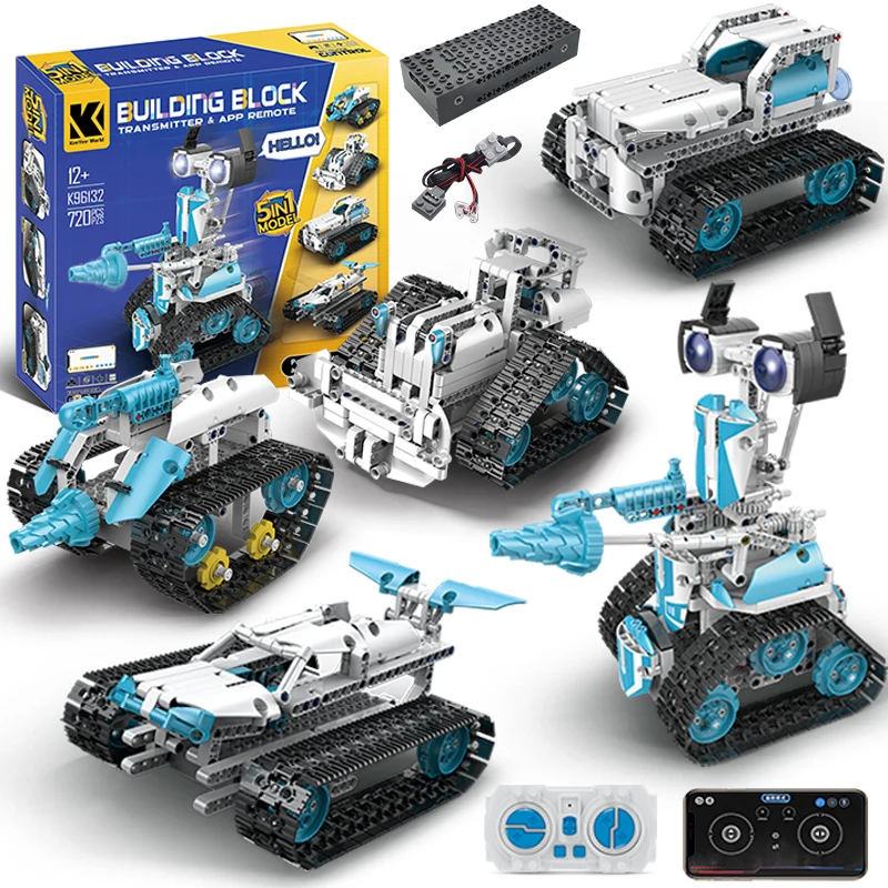 Technical Intelligent Robot K96132 APP Remote Control Building Blocks Bricks Programming USB Gift Sets Toys Construction Kids