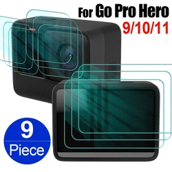 For Go Pro Hero 9/10/11 Sport Camera Accessories Temepered Glass Screen Protector Clear Anti Scratch Protective Films