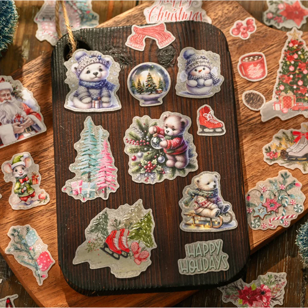 KSCRAFT 30pcs adesivi per il giorno di natale fustellati Kit di raccolta di adesivi per Scrapbooking Planner/creazione di carte/progetto di diario