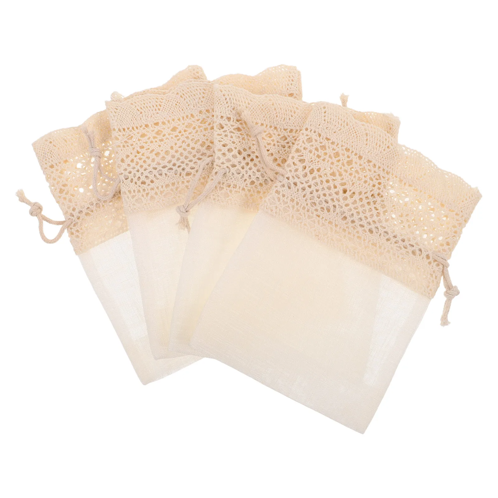 

Creative Cotton Edge Bags for Jewelry Travel Mini Organizers Portable Muslin Pouches Durable Fabric Coin Purse Satin