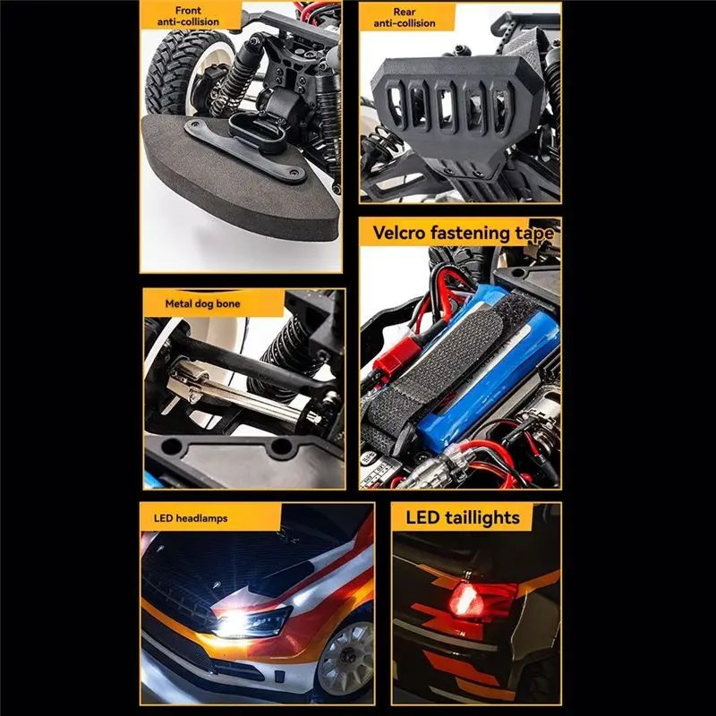 YSUN-High Speed Full Proportions Remote Control RC Car For SY1204 1/12 Drift Four-Wheel Drive Racing Truck Gold
