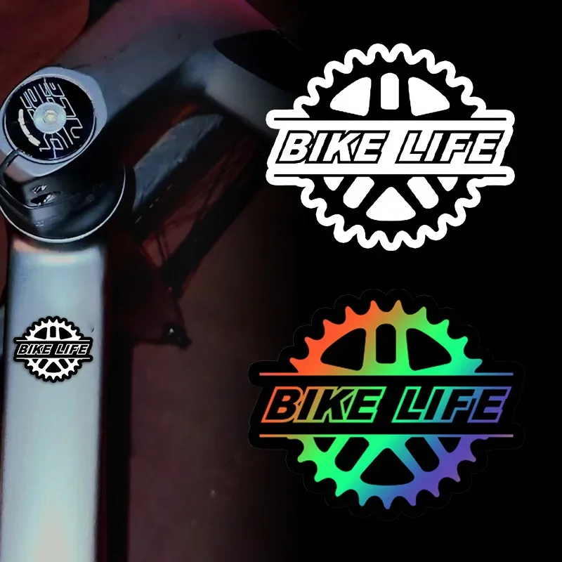 

1 шт., велосипедная тематическая наклейка на автомобиль, мотоцикл, голографическая наклейка на шестерню «Bike Life», для авто, мотоцикла, укладка на кузов