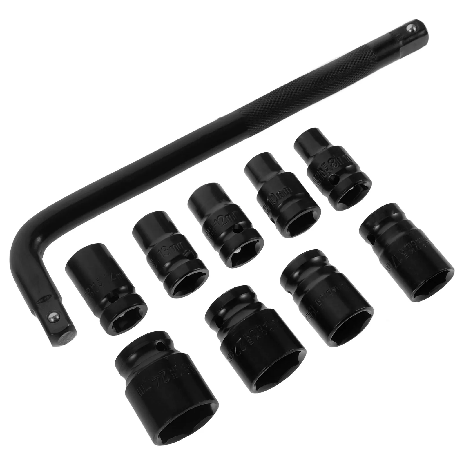 

Electric Wrench Socket Set 8-24mm L-Shaped Black Extended Length Sockets Car Motorcycle Repair Tools Mechanic Auto Hardware