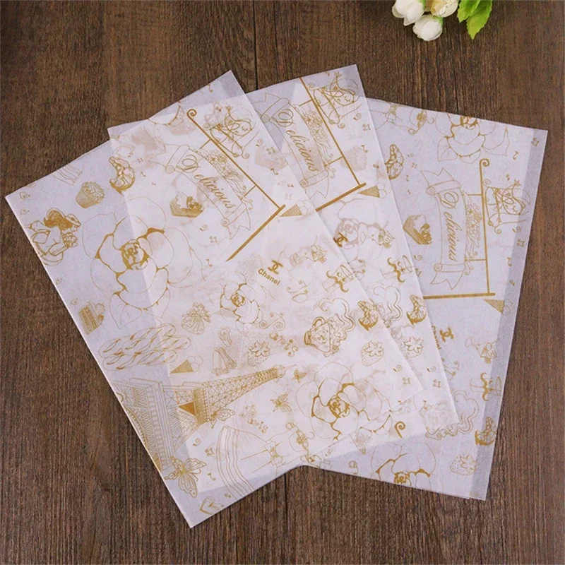 50 Sheets Food Wrapping Papers Grease Resistant Deli Paper Sandwich Hamburger Wrap Prevents Food Stains for Bread Sandwich