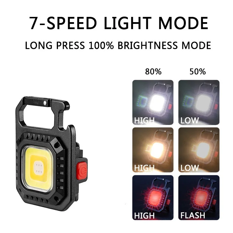 1-4PCS Mini LED Flashlight Work Light Portable Pocket Flashlight Keychains torch USB Rechargeable For Outdoor Camping Small