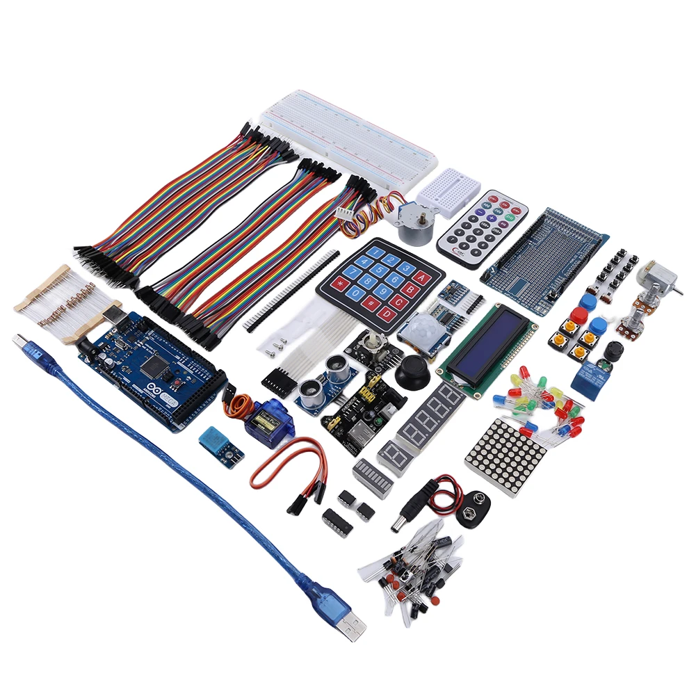 مجموعة المبتدئين الأكثر اكتمالا MEGA 2560 مشروع مستشعر بالموجات فوق الصوتية البرنامج التعليمي في نهاية المطاف كاتب مجموعة المحرك المؤازرة لاردوينو Mega2560