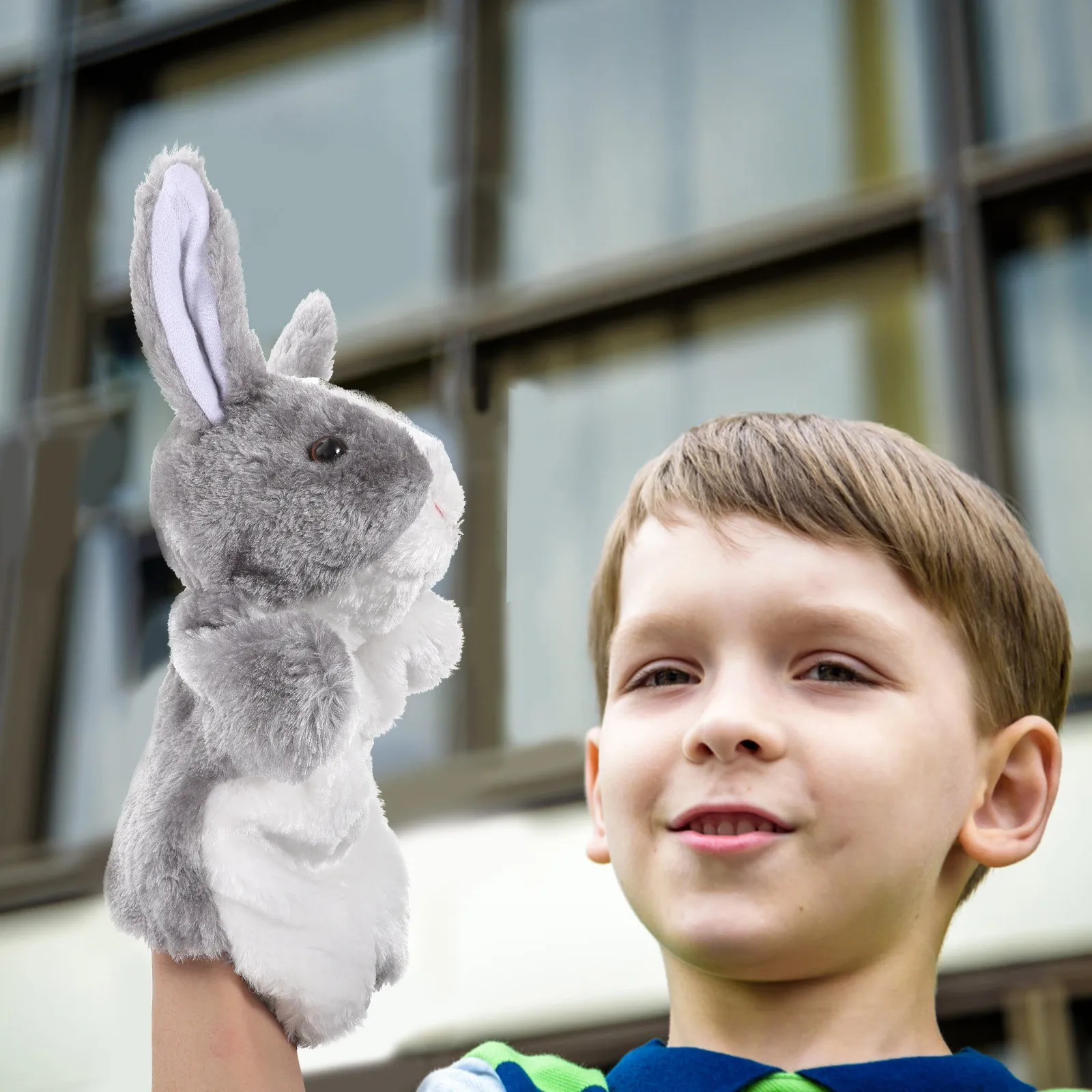 

2Pcs Cartoon Rabbit Hand Puppets Stuffed Animal Puppet for Kids Interactive Learning Storytelling Gift Birthday Childrens Day