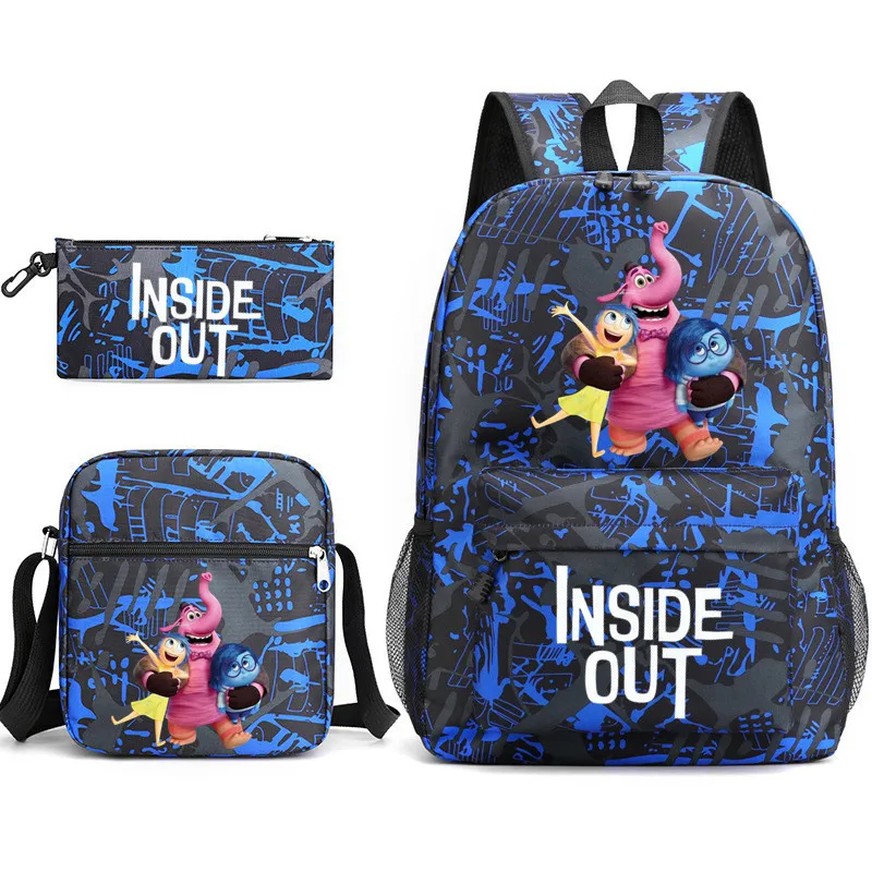 Fashion Inside Out 3pcs Children Backpacks Students Schoolbags Pencil Case Shoulder Bags Backpack Boys Girls School Bags Sets