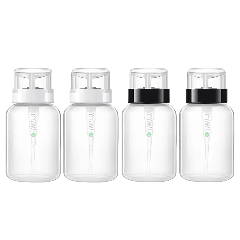 6 Pcs Makeup Remover Lockable Pump Dispensing Bottle for Nail Polish and Gel Bottling Dispenser White