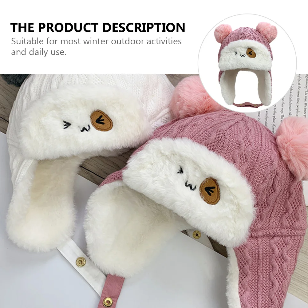 

Cotton Kids Thickened Fleece Earflap Hat Winter Warm Beanie Headwear Suitable Outdoor Family Birthday Gift Kids Earmuffs Hat