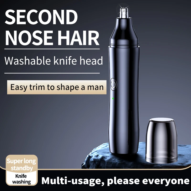 Rechargeable electric nose trimmer, nose trimmer, fully automatic, washable, nose trimmer, rechargeable, two in one