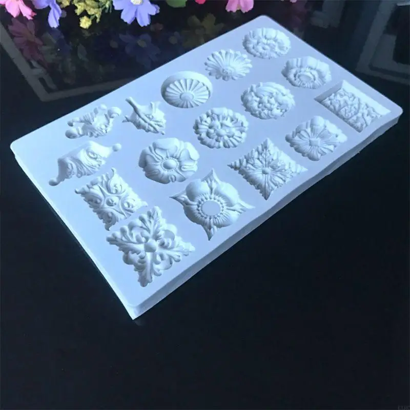 

KXRC Cookie Cutter Fondant Cake Mold Silicone Christmas Moulds Vintage Embossed Pattern Environmentally Durable