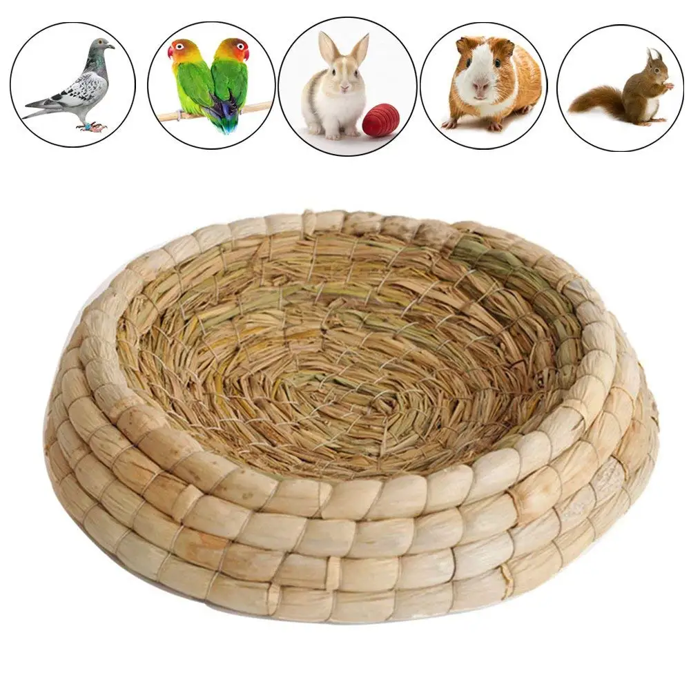 Handwoven Birds Nest Corn Leaves And Straw Incubation Bed Courtship Breeding House For Pigeon/Dwarf Rabbit/Bunny/ Dove/Hamste