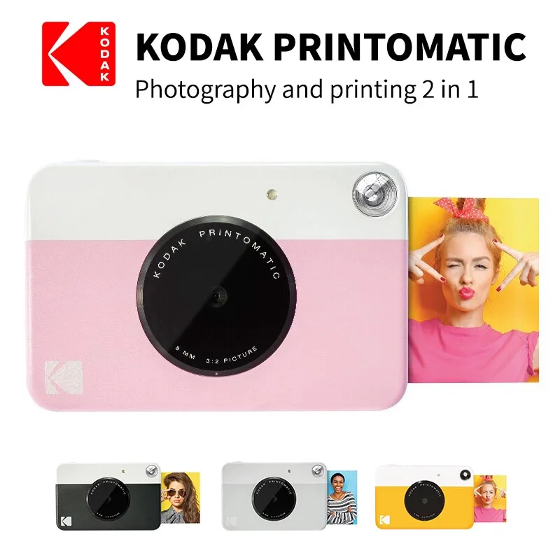 

KODAK Printomatic Совершенно новая цифровая камера мгновенной печати ZINK Бесчернильная печать Цветная фотобумага Печать Flash + набор 20 фильмов