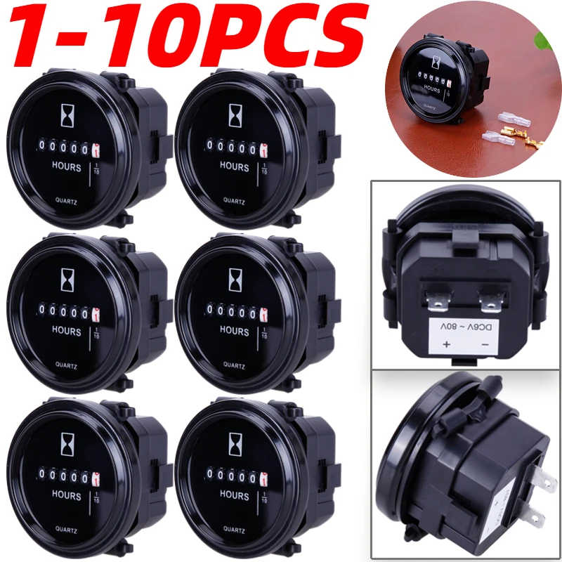 

12v 24v 36v Hour Meter for Marine Boat Engine 2" Round Waterproof Gauge Moto Car Trucks Mechanical Hour Meter Counter Timer