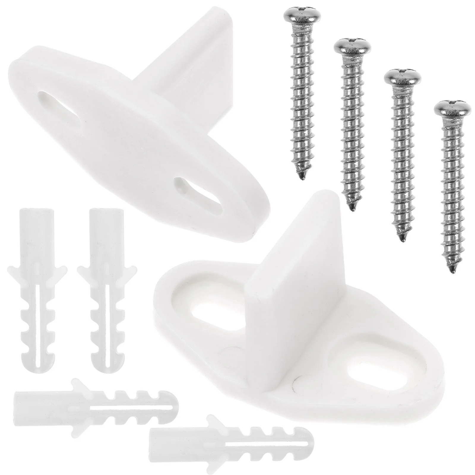 

2pcs White POM Door Stopper Sliding Barn Floor Guide Track Carbon Steel Wall Mounted Stop Swing Electric Wheel