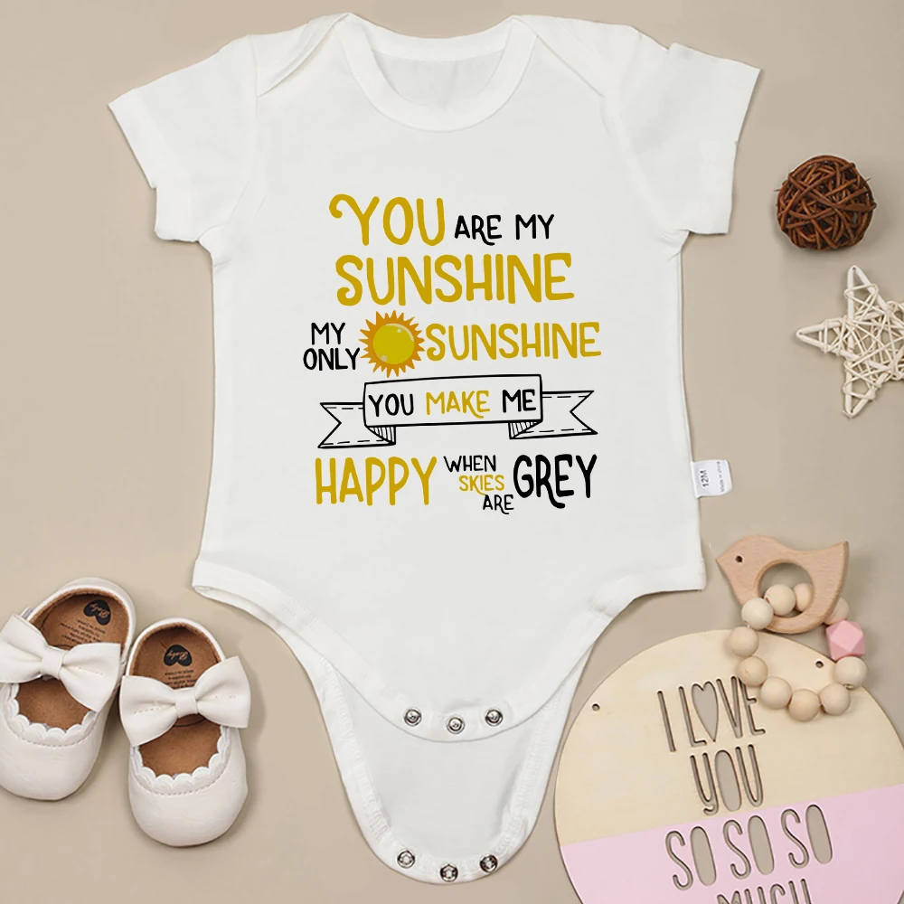 You Are My Sunshine Baby Girl Boy Clothes Onesies Aesthetic Cute Newborn Boy Bodysuits 100% Cotton High Quality Hot Sale Romper