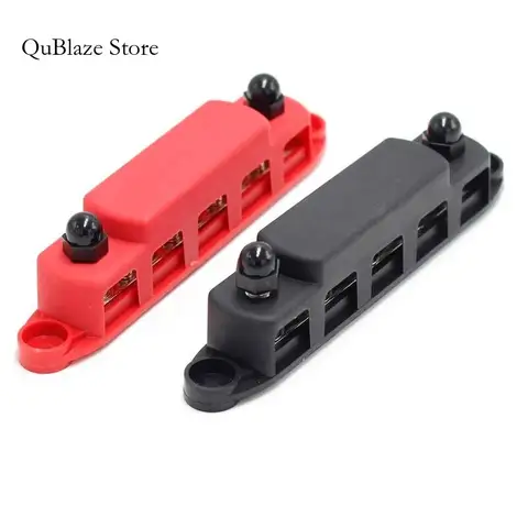 250A 12V Bus Bar 3/8" Power Distribution 4 Studs Junction Automotive Marine Battery Busbar Terminal Block With Cover 10 best sales 12v terminal - №4