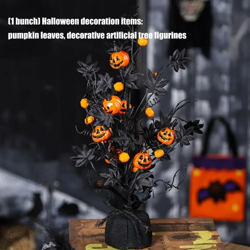 خريف مخيف تحت عنوان القرع أوراق القيقب زخرفة حرفة بلاستيكية متينة لتزيين نوافذ الطاولة 87HA #1