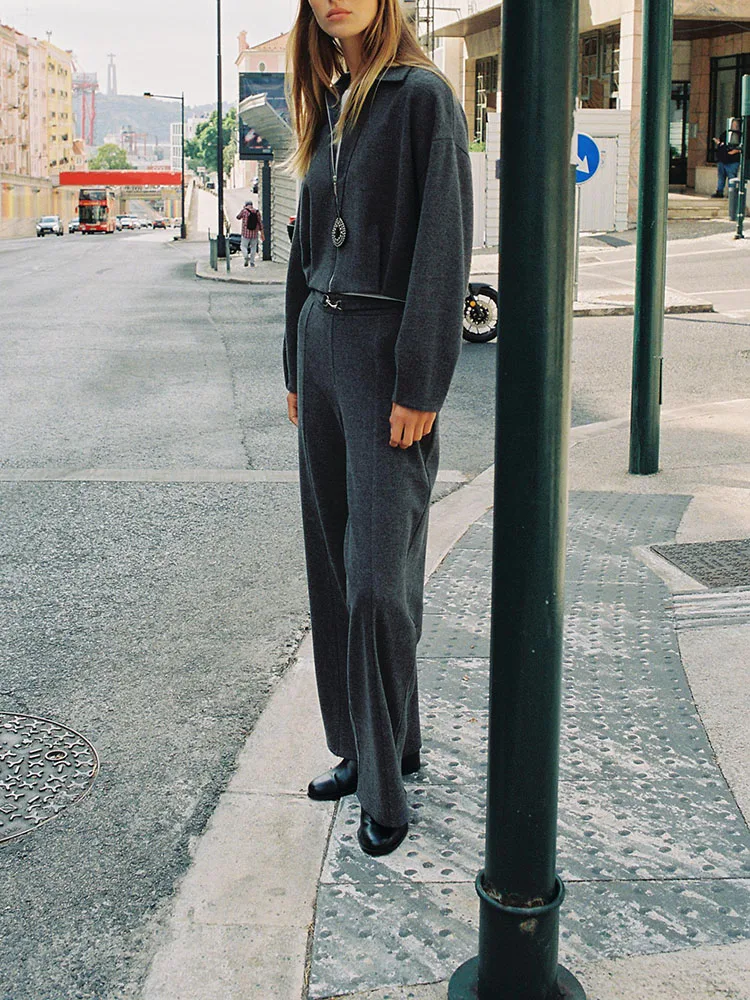 شتاء 2025 جديد المرأة Jaet ملابس خارجية منقوشة السراويل عادية Sle طويلة Sve ort طول زر إغلاق مادة أخرى 00% #1