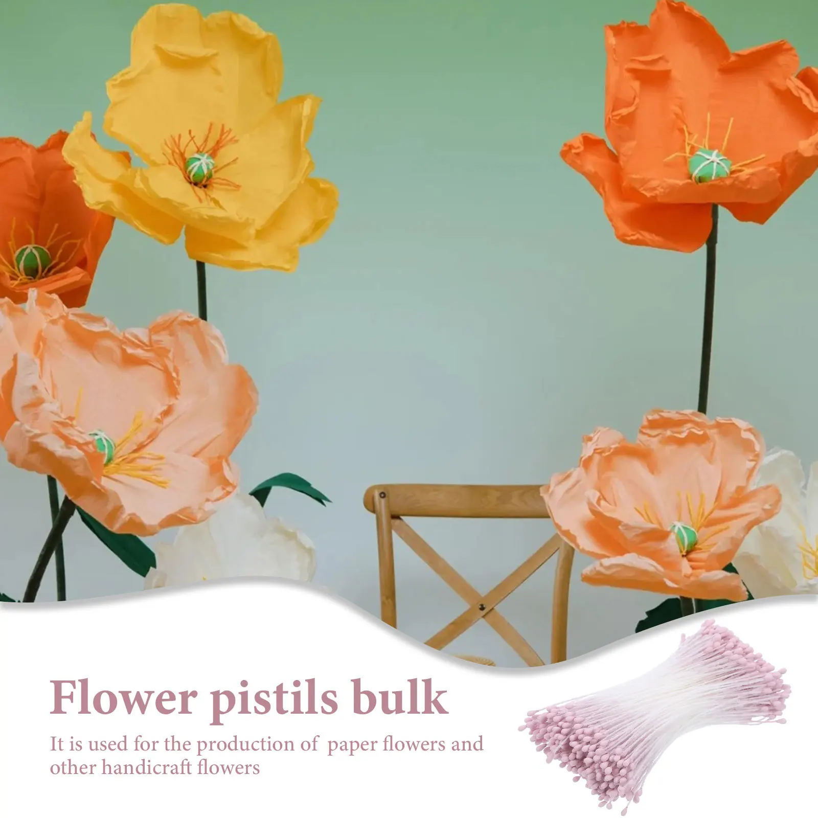 1 حقيبة مساليف زهرة اصطناعية رؤوس مزدوجة ماتي الزهور الصناعية السداة لصنع الزهور DIY بها بنفسك حفلة الحرف الزهرية