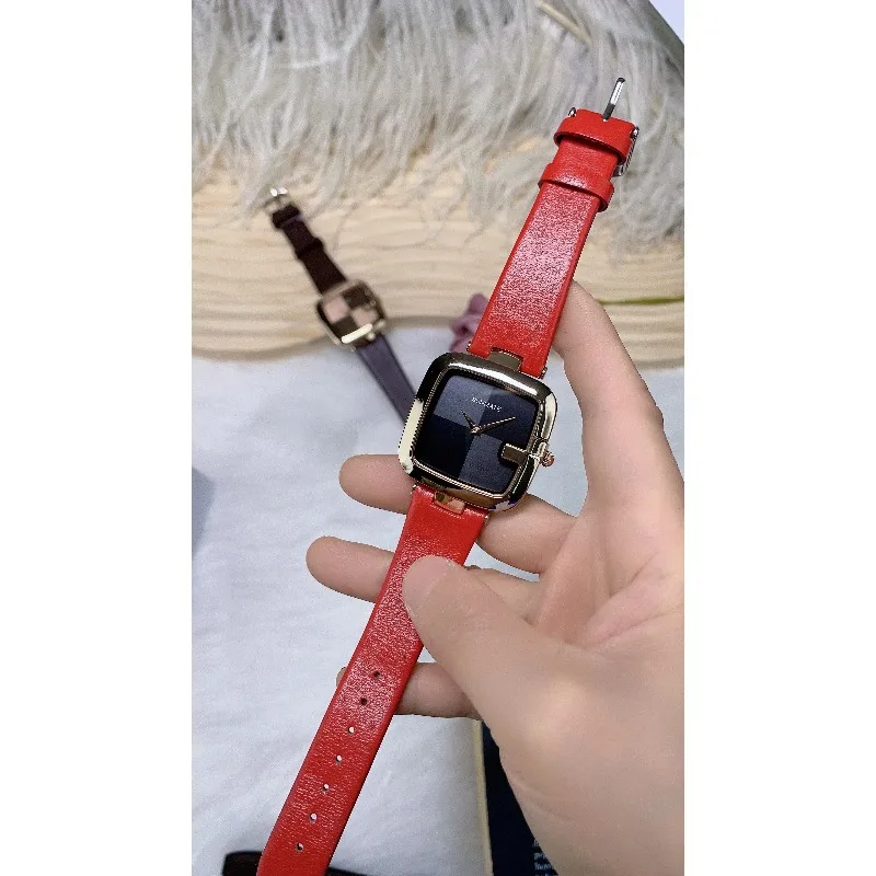 

SUNMATE Роскошные элегантные ультратонкие кварцевые женские часы в скандинавском минималистском стиле со стильным кожаным ремешком и бесплатной коробкой для часов