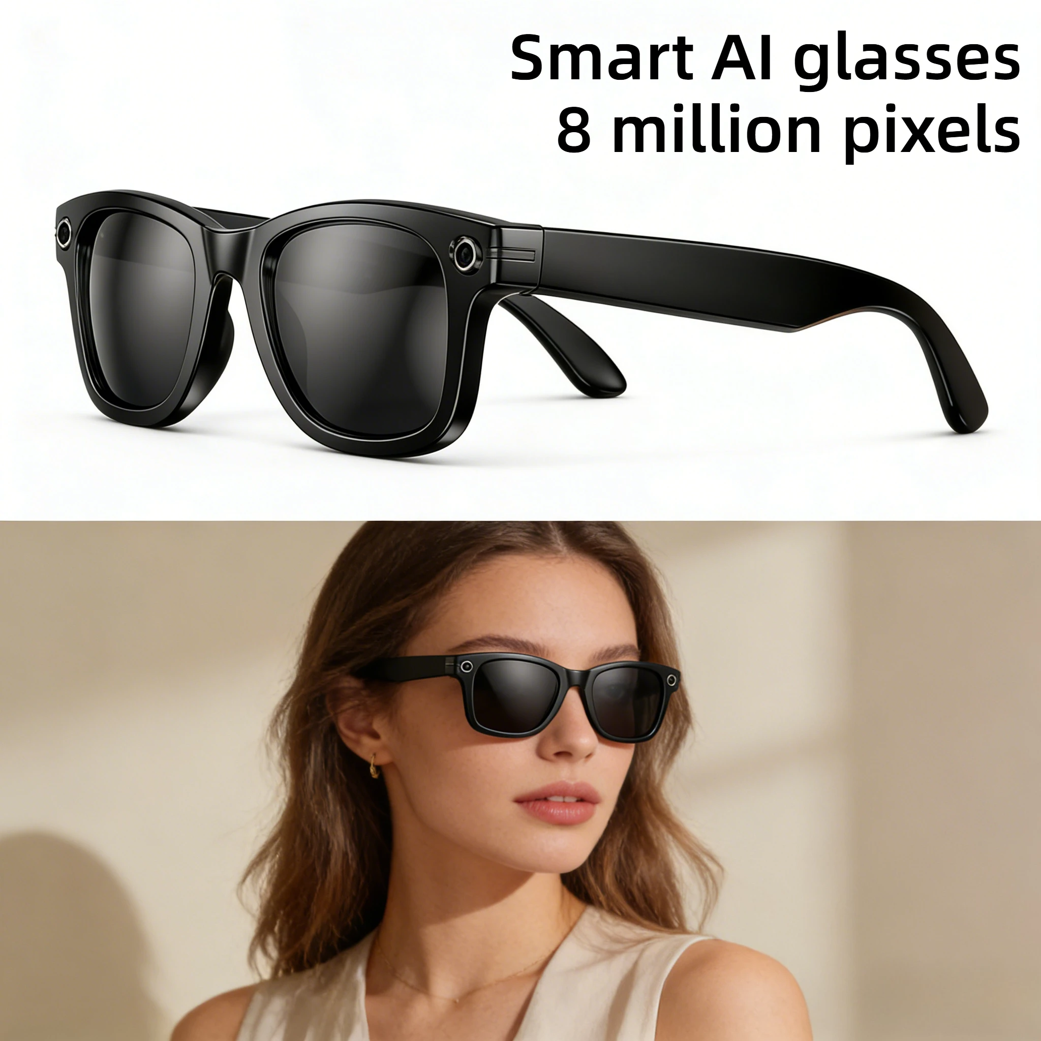 

Advanced New Men 800W Camera AI Smart Sunglasses Color Changing Translation Photo Video Recording Waterproof Call Smart Glasses