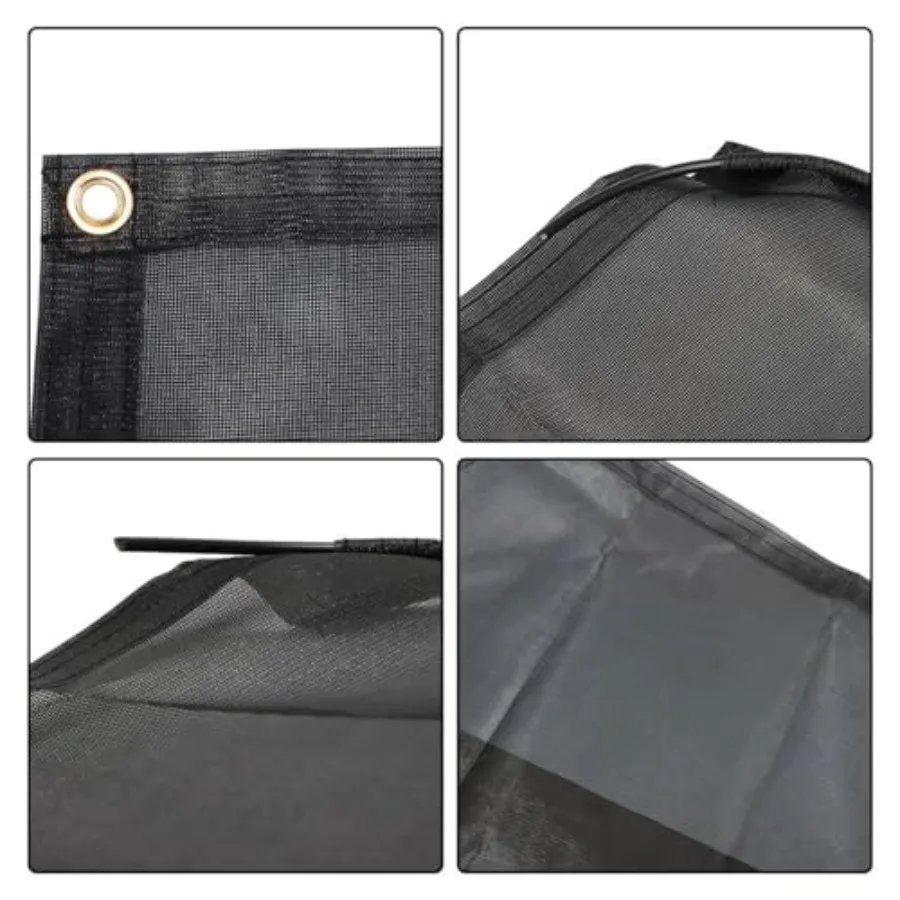 1 مجموعة 8FT x 20FT 3in RV المظلة شاشة الشمس مع الأشعة فوق البنفسجية حجب شبكة سوداء للمظلة الأمامية RV مجموعة كاملة تعزز حماية الظل #3