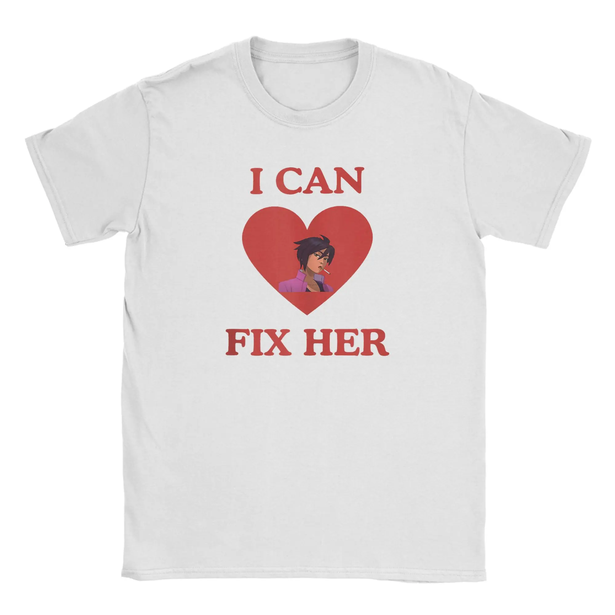 

Vintage T Shirt Summer I Can Fix Her Funny Invisigal Love Dispatch Video Game Leisure T-Shirts Cotton Tee Shirt for Male Clothes