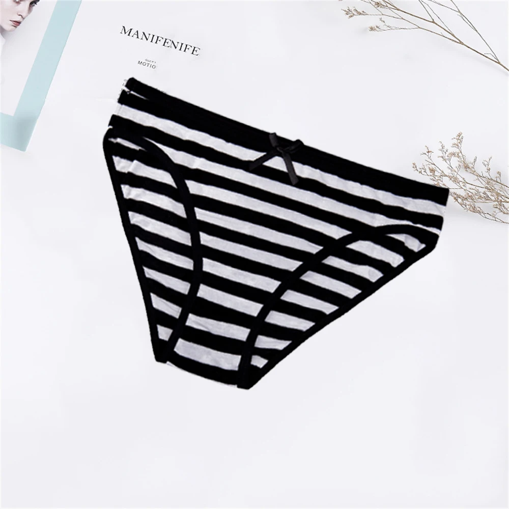 Women\'s Underwear Cotton Striped Seamless Panties Low-Rise Sexy Briefs for Ladies 6 pcs/lot