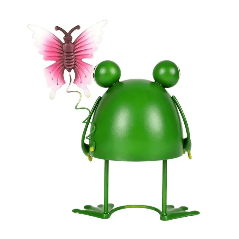 R9UF Frogs Sculpture Metal Art Piece Lawn Ornament Heavy Duty Construction For Long Lastingly Garden Or Terraces Decoration