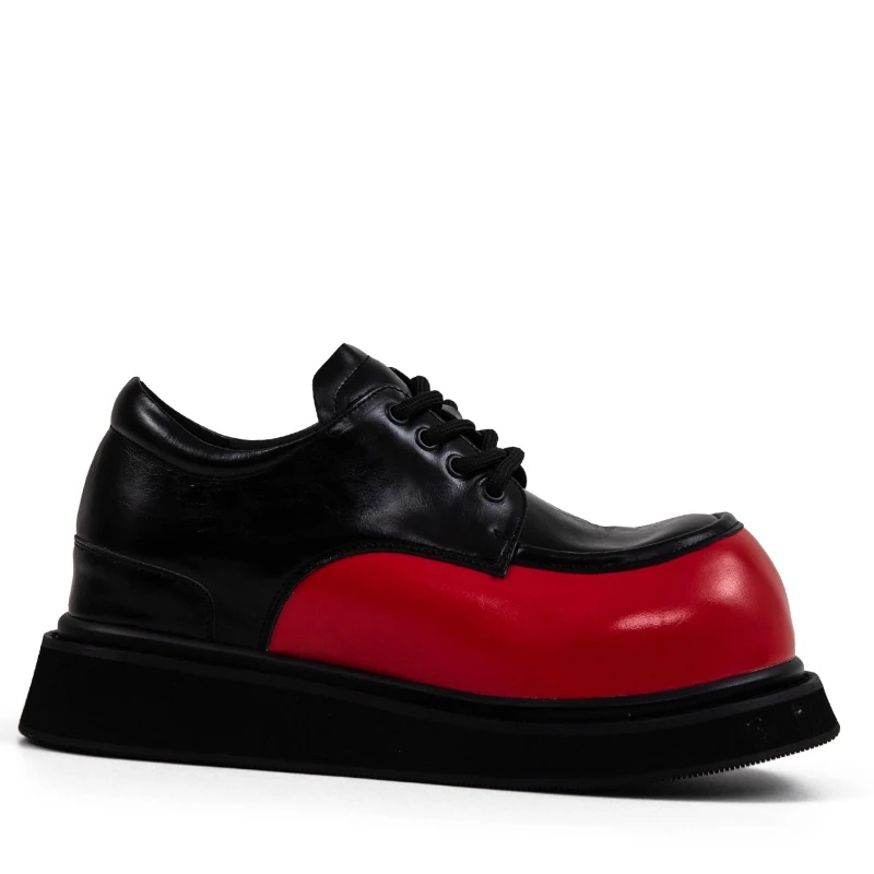 Red and Black Wide Version Derby Shoes for Men's Dress Shoes Comfort Breathable European/American Casual Height Increasing Shoes