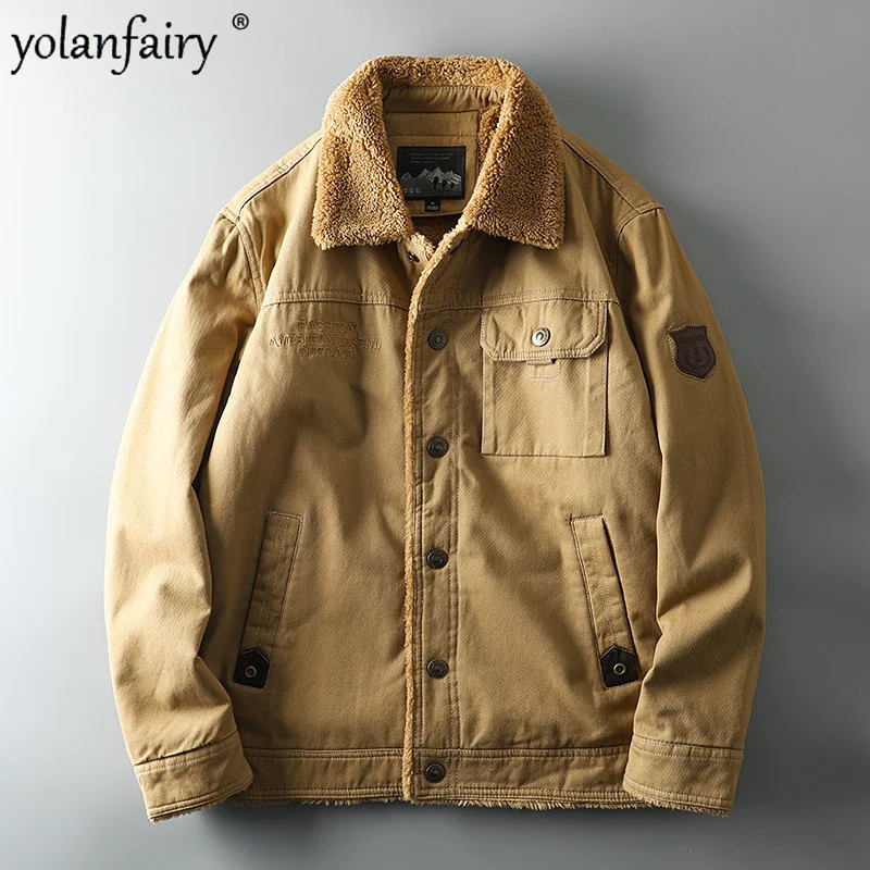 YOLANFAIRY 2024 giacca invernale abbigliamento uomo uomo giacche imbottite Vintage cappotto in cotone da uomo capispalla caldo Ropa Hombre FCY2433