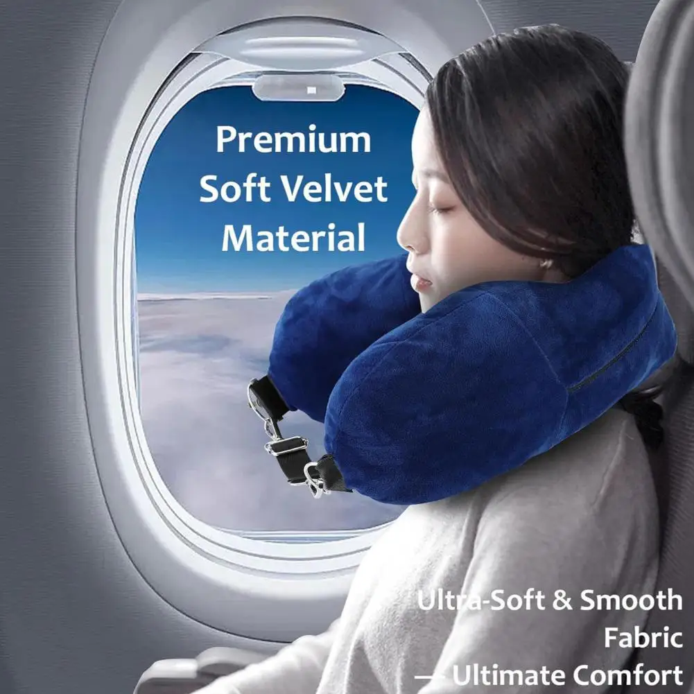 Clothes Fillable Neck Pillow Case Space-saving Refillable Travel Pillow Adjustable Comfortable Flannel Neck Support Pillow Cover